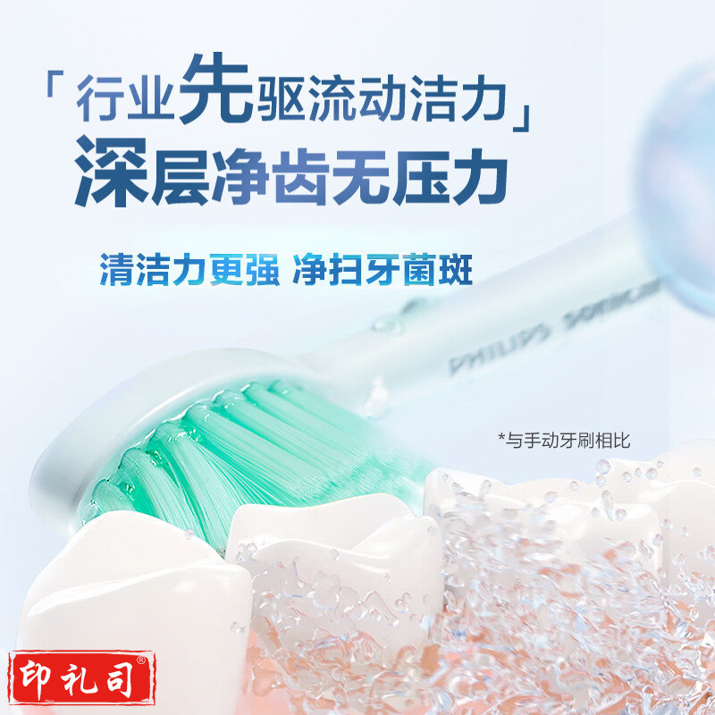 飞利浦(PHILIPS) 电动牙刷头 牙菌斑清洁 1支装 HX2021/02 适配于HX2431系列、HX2461系列