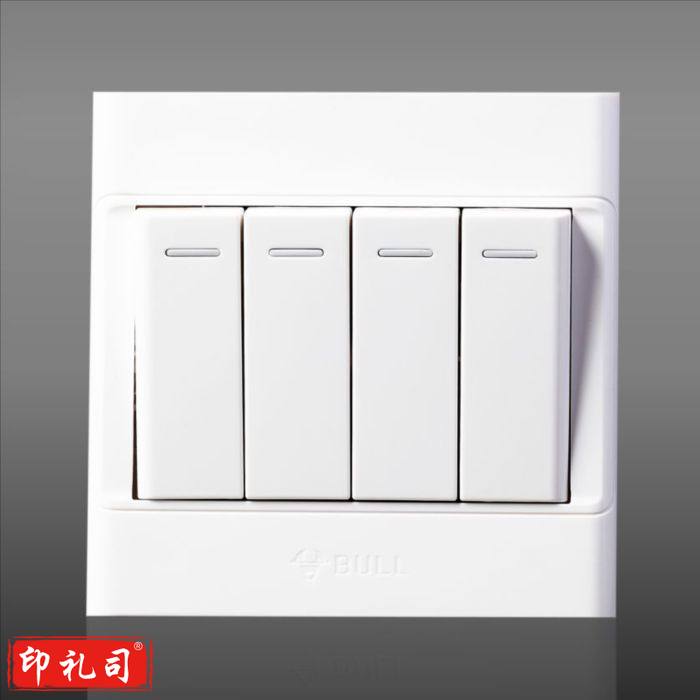 公牛G05K412Y 墙壁开关 四开单控开关