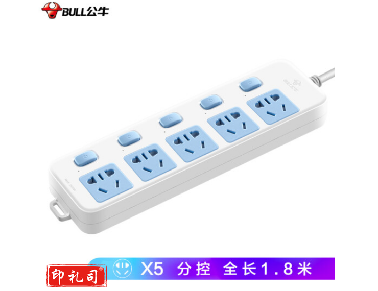 公牛（BULL）GN-316插座 5位分控1.8米