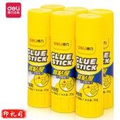 得力(deli)20g高粘度PVP固体胶水 无甲醛快干耐用胶棒 6支装 办公用品 6371