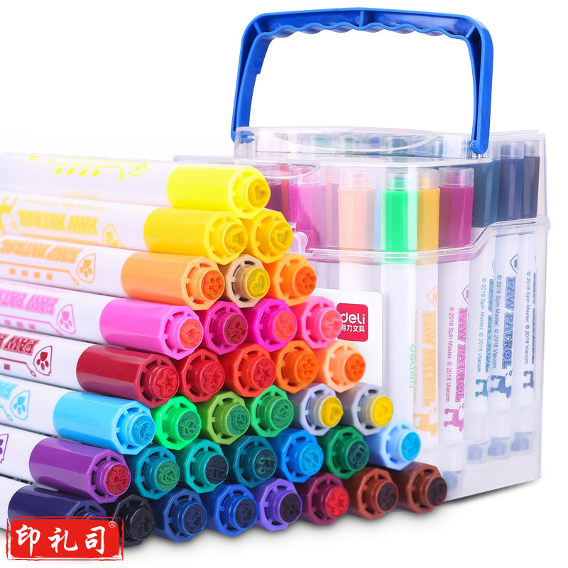 得力70699_36色汪汪队立大功印章水彩笔(蓝)