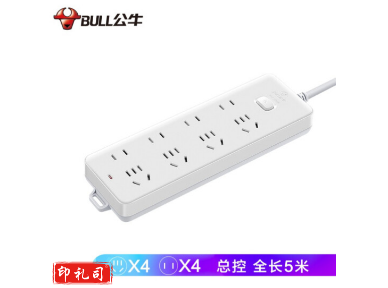 公牛（BULL）GN-403插座 8位总控5米