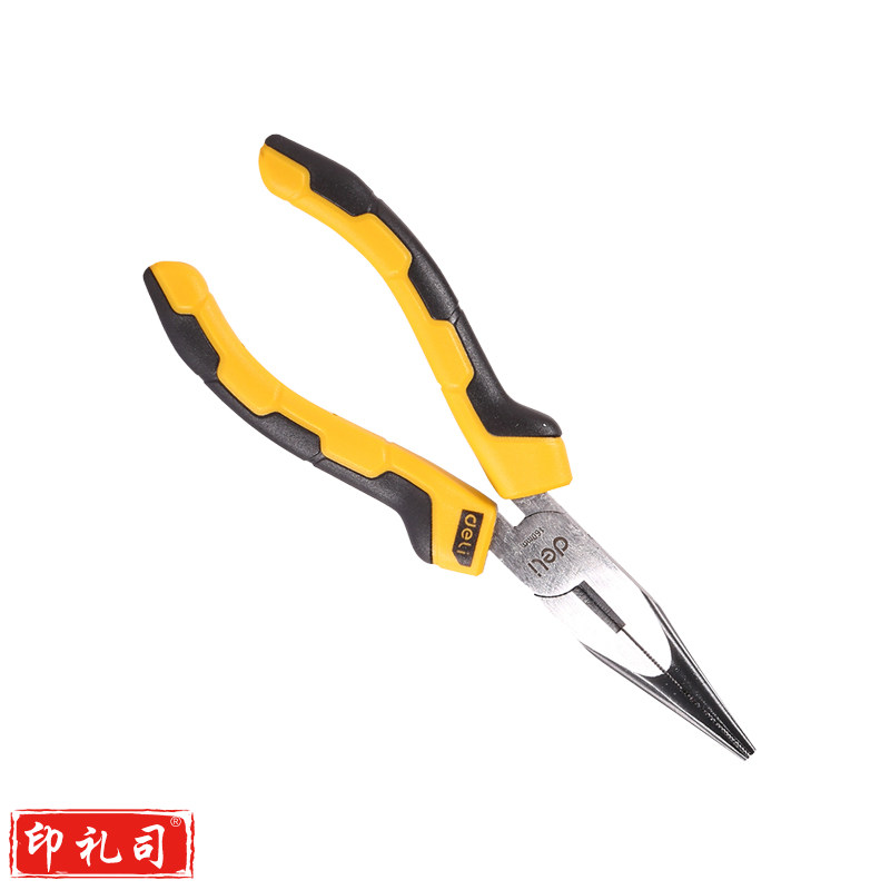 得力（deli）胶柄尖嘴钳55号高碳钢夹持钳手柄PVC包胶断线钳6英寸 DL0101