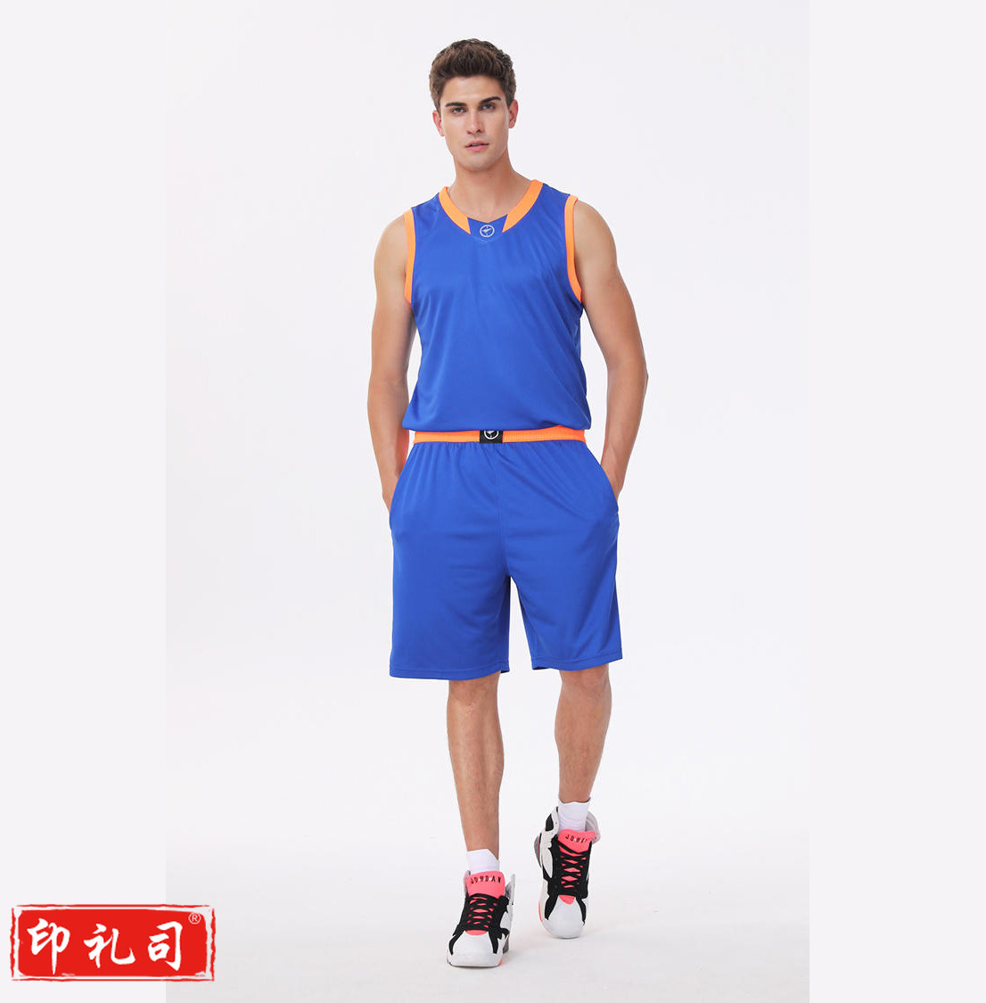 闪鹰LQ2009 篮球服 篮球比赛训练套装成人篮球服 蓝/红/白/黑/绿五色可选