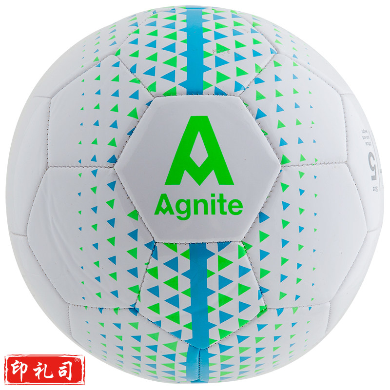 安格耐特F1207_5号PVC机缝足球(白色+蓝色)