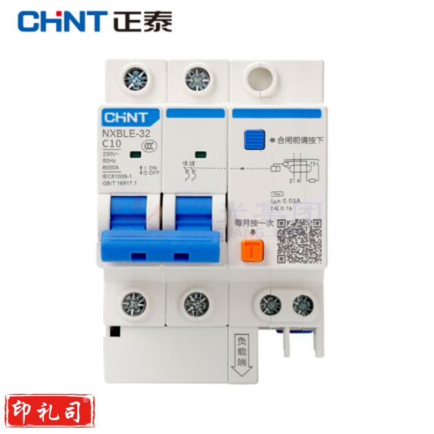正泰（CHNT）NXBLE-32 2P D10 30mA 6kA 小型漏电保护断路器 漏保空气开关