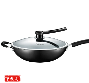 美的（Midea）32cm铸铁炒锅 CZ32B4无涂层不锈生铁炒菜锅具 电磁炉明火通用 
