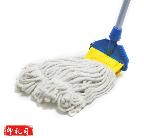 超宝C-014 扣式地拖银色杆黄拖头 家用酒店工厂物业客厅铝合金杆拧水拖把