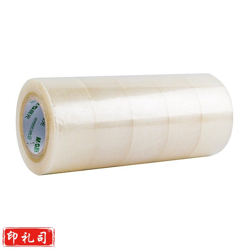 晨光（M&G）AJD95788普/惠普透不易断裂普透封箱胶带 透明胶布快递打包胶带 60mm*40y 5卷/筒