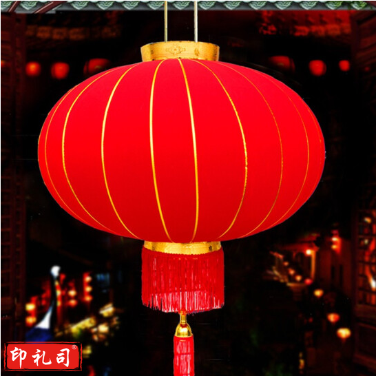 春节灯笼 新年装饰 春节装饰 绒布大红灯笼 1.2米