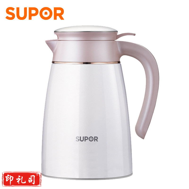 苏泊尔KC20AP1 晶韵系列真空保温壶 304不锈钢大容量隔热 1.6L粉色 