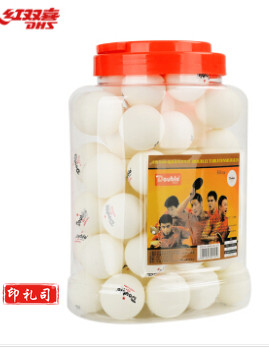 红双喜乒乓球 60只装 道勃尔40+ 训练球白一星桶