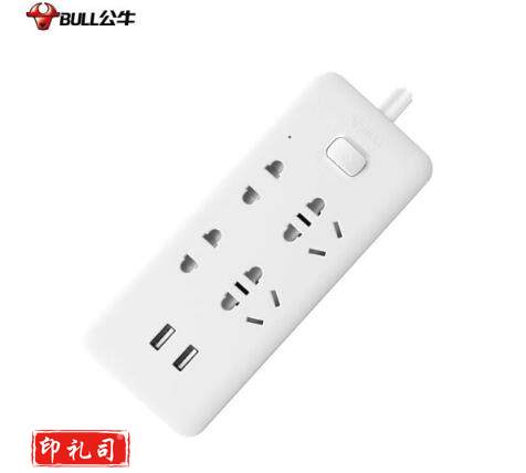公牛 GNV-UUA124 4孔 1.5米 2USB智能插排 白色（单位：个） 4个一组