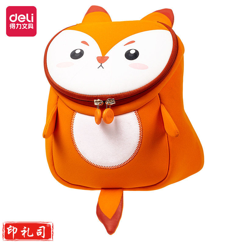 得力BB102小狐狸儿童书包(橘)(个)