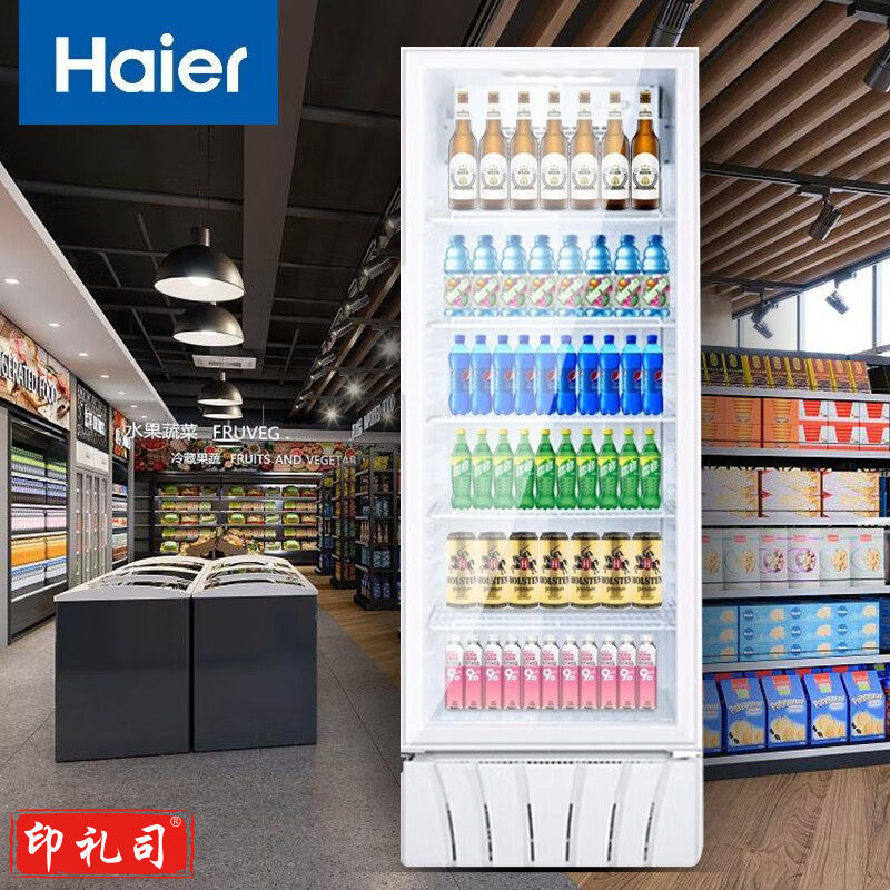 海尔 冰柜商用展示柜冷藏保鲜饮料柜家用大容量单门玻璃门