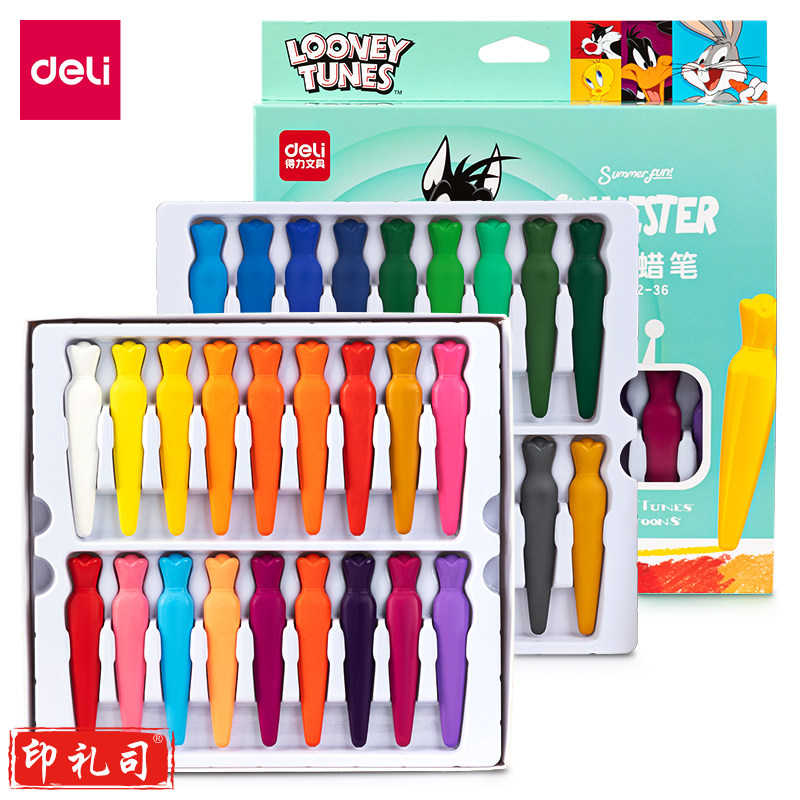 得力HM712-36_36色兔巴哥萝卜蜡笔(混)(彩盒装)