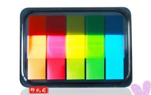 得力(deli)100张5色荧光膜指示标签贴 44*12mm抽取式便利贴便签条记事贴9060