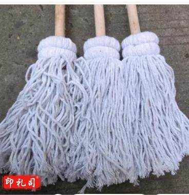 木把圆头拖把木杆大号吸水棉线拖布老式家用酒店公司工厂保洁专用