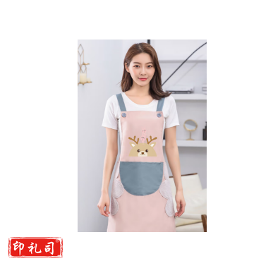 可爱小鹿擦手无袖厨房围裙