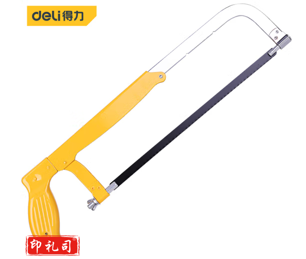 deli得力8-12英寸可调式钢锯架手工锯子家用木工锯钢锯条钢锯弓 DL6008