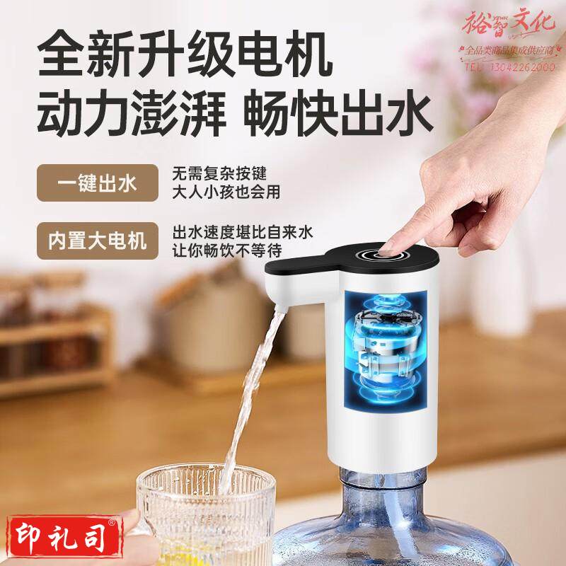 荣事达桶装水抽水器电动饮水机上水器纯净水桶取水器自动压水器吸水器 海豚白【快速水流 双管】