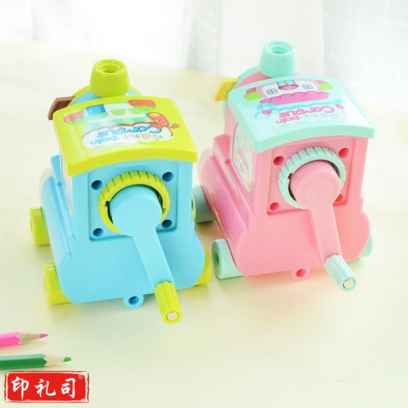 晨光（M&G）APS90646 多功能铅笔刀削笔器  手摇学生用卷笔刀  儿童文具学习用品削笔机  校园列车系列削笔机  手动卡通削笔机 小学生转笔刀  颜色随机单个装