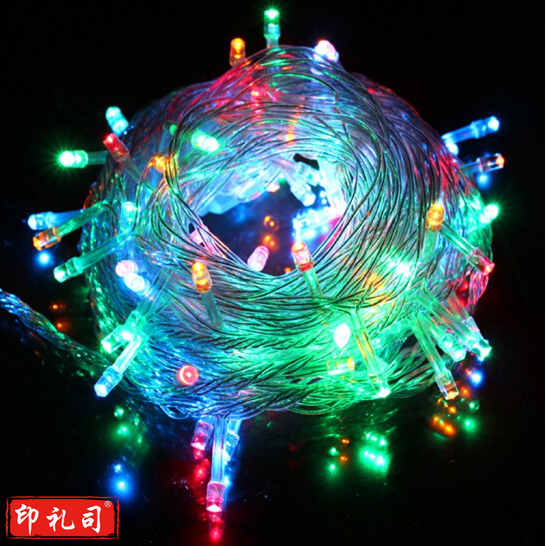 LED串灯七彩插电款 小彩灯闪灯串灯满天星 10米100珠 RC