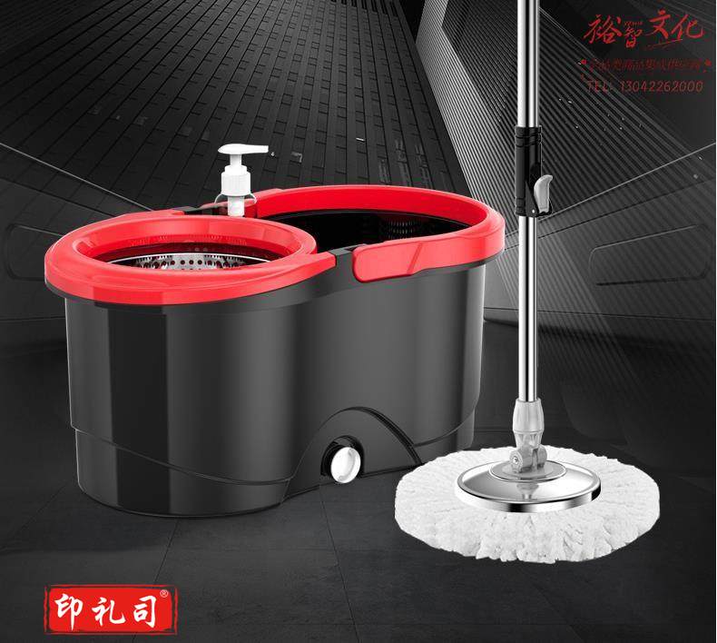 拖把杆旋转通用式免手洗地拖墩布桶 自动甩水家用拖地神器墩布桶