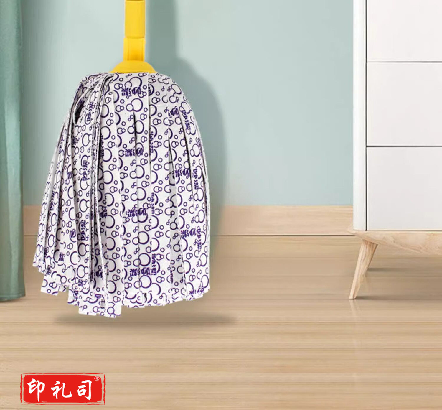 妙洁长杆拖把墩布自拧水拖把 无纺布拖把1杆1头