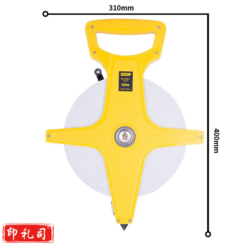 得力皮卷尺皮尺50米100软尺30量地尺20工地专用纤维尺布尺测量布 100米纤维皮尺 DL98100