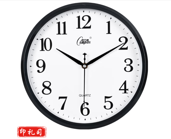 康巴丝(Compas) 挂钟时尚卧室客厅办公静音时钟挂表简约创意石英钟表直径36cm