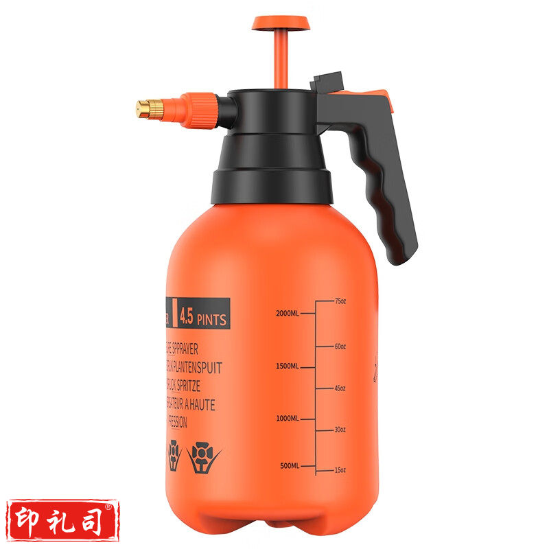 皇驰 喷壶浇花喷水壶洗车喷壶喷雾器高压洒水壶气压式 2L橙色