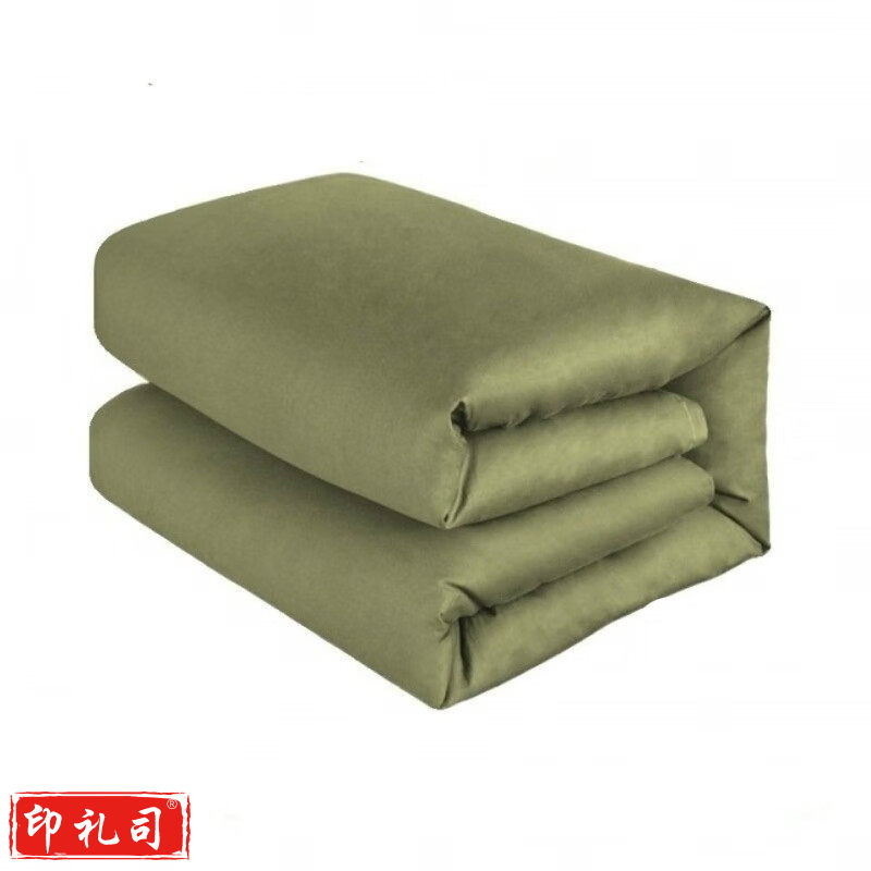 1.5*2M棉被褥套装子单人工地宿舍军绿棉花褥子冬被加厚 3斤150x200带军绿被套