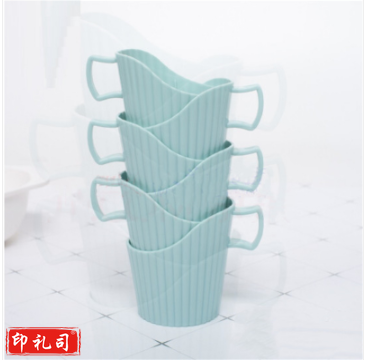 塑料杯托 一次性纸杯杯托 办公加厚杯托防烫杯托 北欧蓝加厚 6个/包