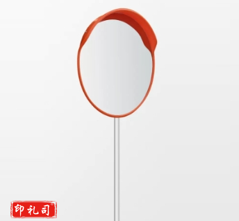 广角镜道路交通标志牌60cm镜子+2米法兰杆