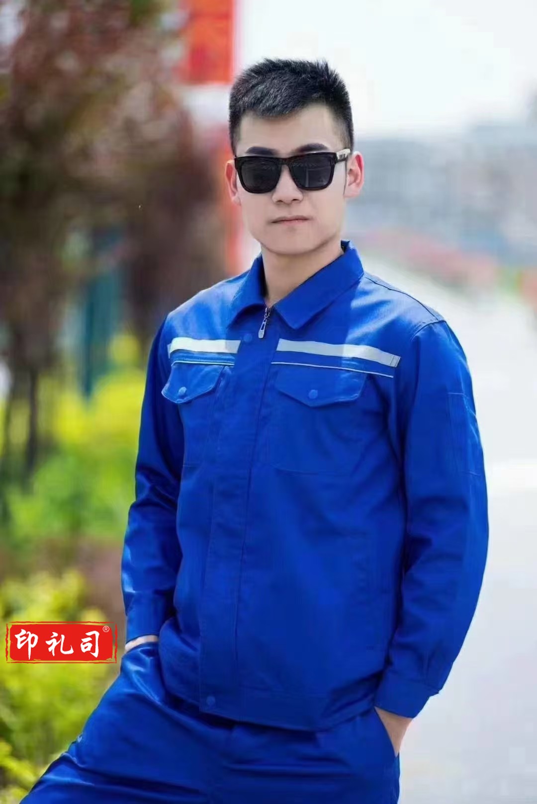 夏季纯棉工作服男装长袖薄款透气劳保工程服维修工汽修服车间工厂服