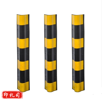 光墙角地下车库防撞警示条保护交通圆柱包边条防撞条 橡胶60圆护角