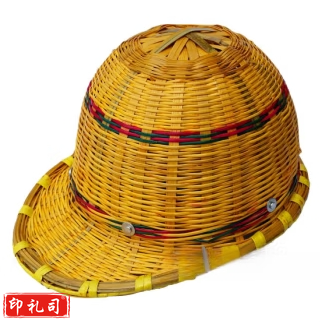全帽防撞头盔透气竹编安全帽遮阳工地施工夏建筑园林演出藤帽 （小帽檐）