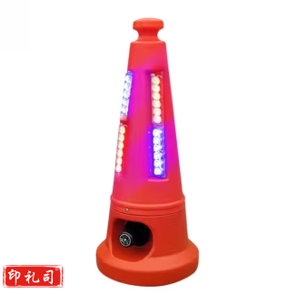 声光路锥高速公路施工养护喊话语音报警LED爆闪发光智慧警示锥桶