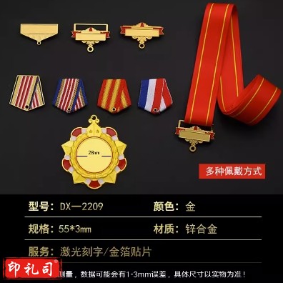  奖章 花边烤漆02 挂绳挂头 DX-2209 可定做