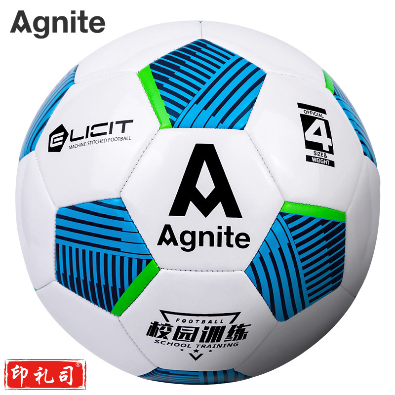 安格耐特(Agnite) F1242_4号PVC机缝足球(白色+蓝色)