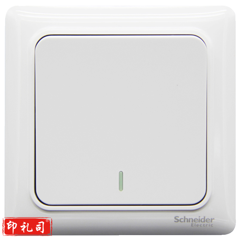 施耐德(Schneider Electric)开关插座 开关面板 一开单控开关 睿意系列 白色