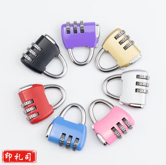  迷你密码锁挂锁小号箱包锁更衣室工具箱抽屉锁金属挂锁 颜色随机