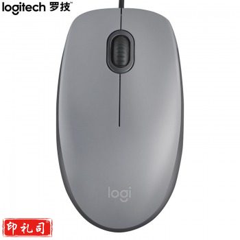 罗技 (Logitech )M111 有线轻音鼠标 即插即用 灰色