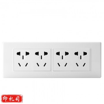 德力西(DELIXI)开关插座面板118型四位五孔20孔插座面板 雅白