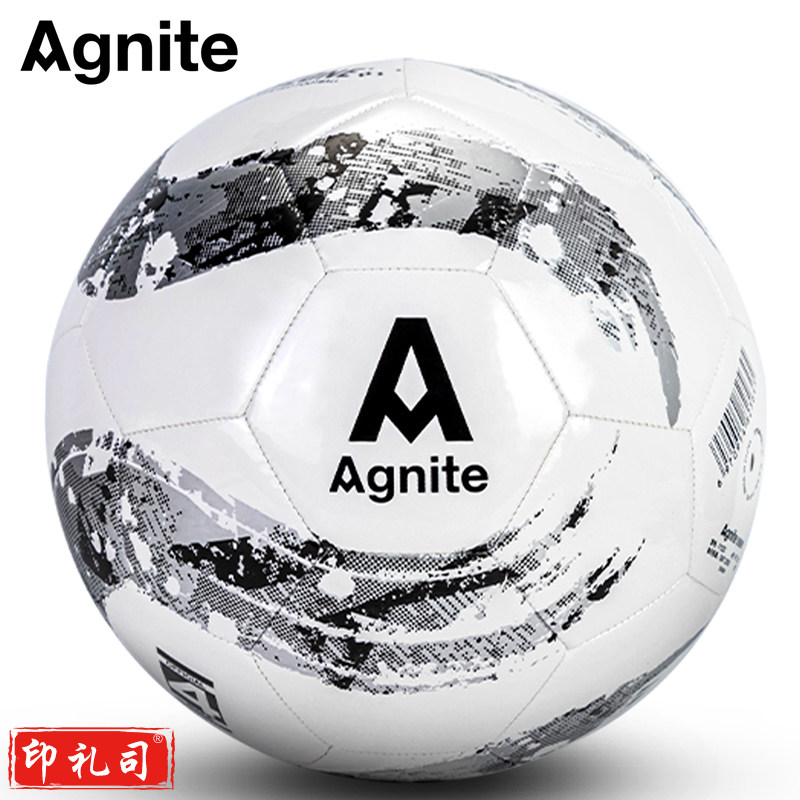 安格耐特(Agnite) F1233_4号TPU机缝考试训练足球(银色+白色)(个)