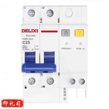 德力西(DELIXI)空气开关 HDBE32LE2C25 家用空开带漏保小型漏电保护断路器 2P25A 个