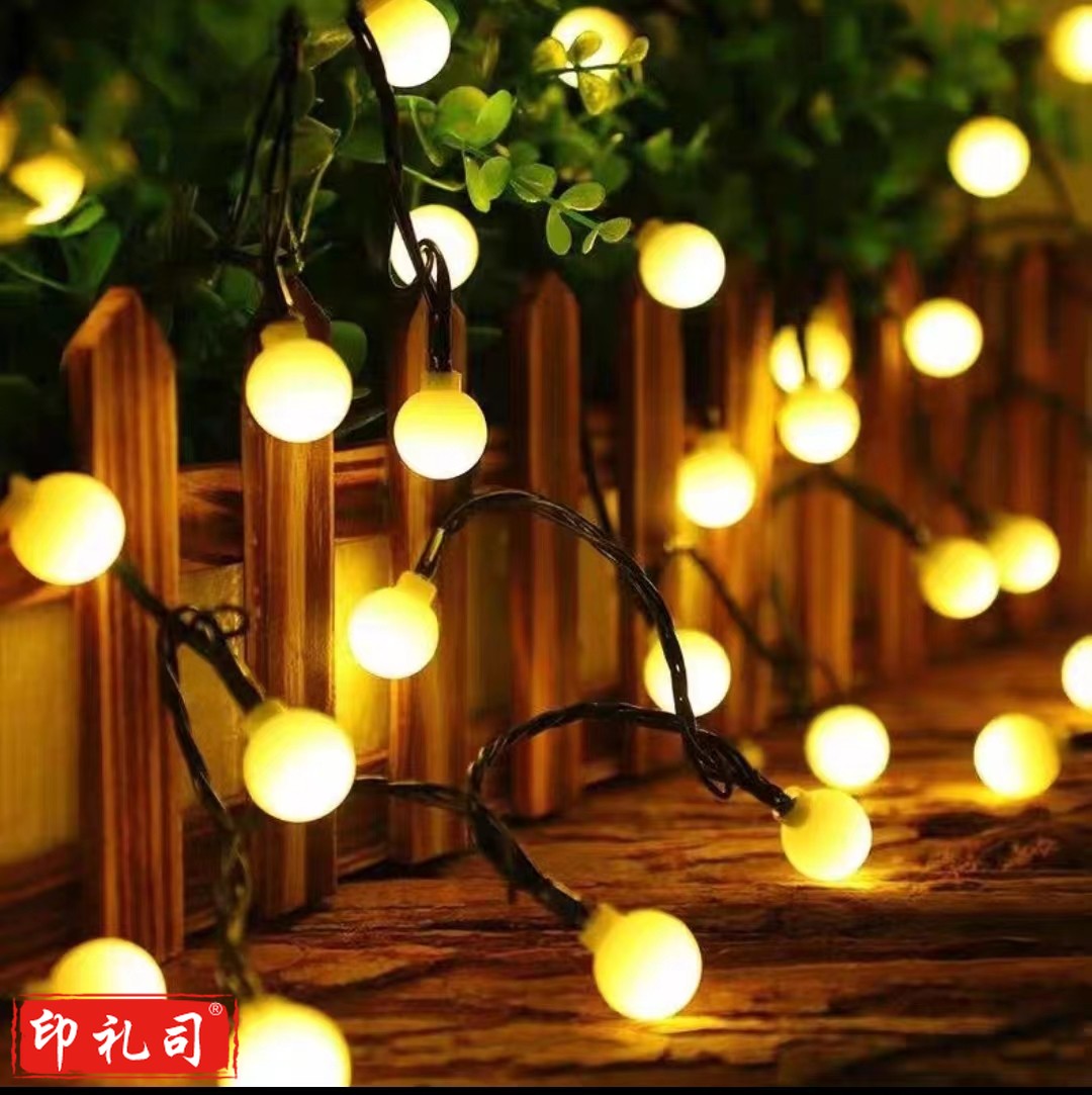  小彩灯闪灯串灯满天星星灯户外露营圆球灯泡氛围灯装饰霓虹 暖色水晶球  电池款3米20灯
