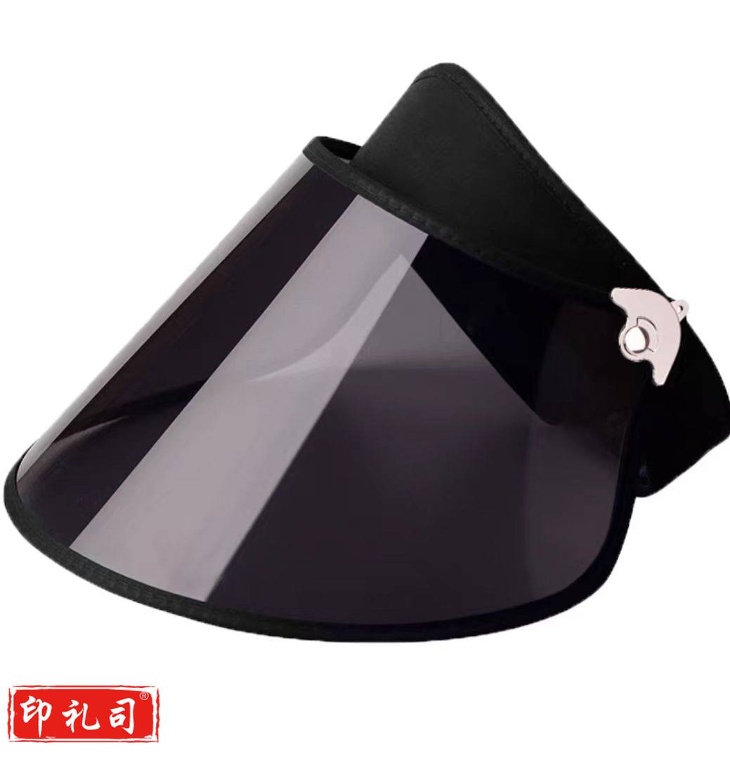 夏季偏光遮阳帽男女士防晒紫外线户外骑车遮脸钓鱼防护面罩太阳帽子   黑色发箍 偏光镜片