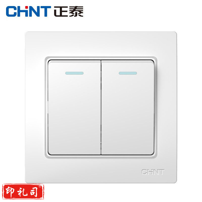 正泰(CHNT) 开关插座面板 86型暗装墙壁 双开单控